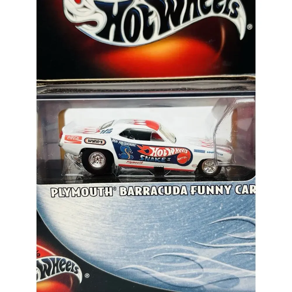 100% Hot Wheels Plymouth Barracuda Snake Funny Car White 54511 Black Box Sealed